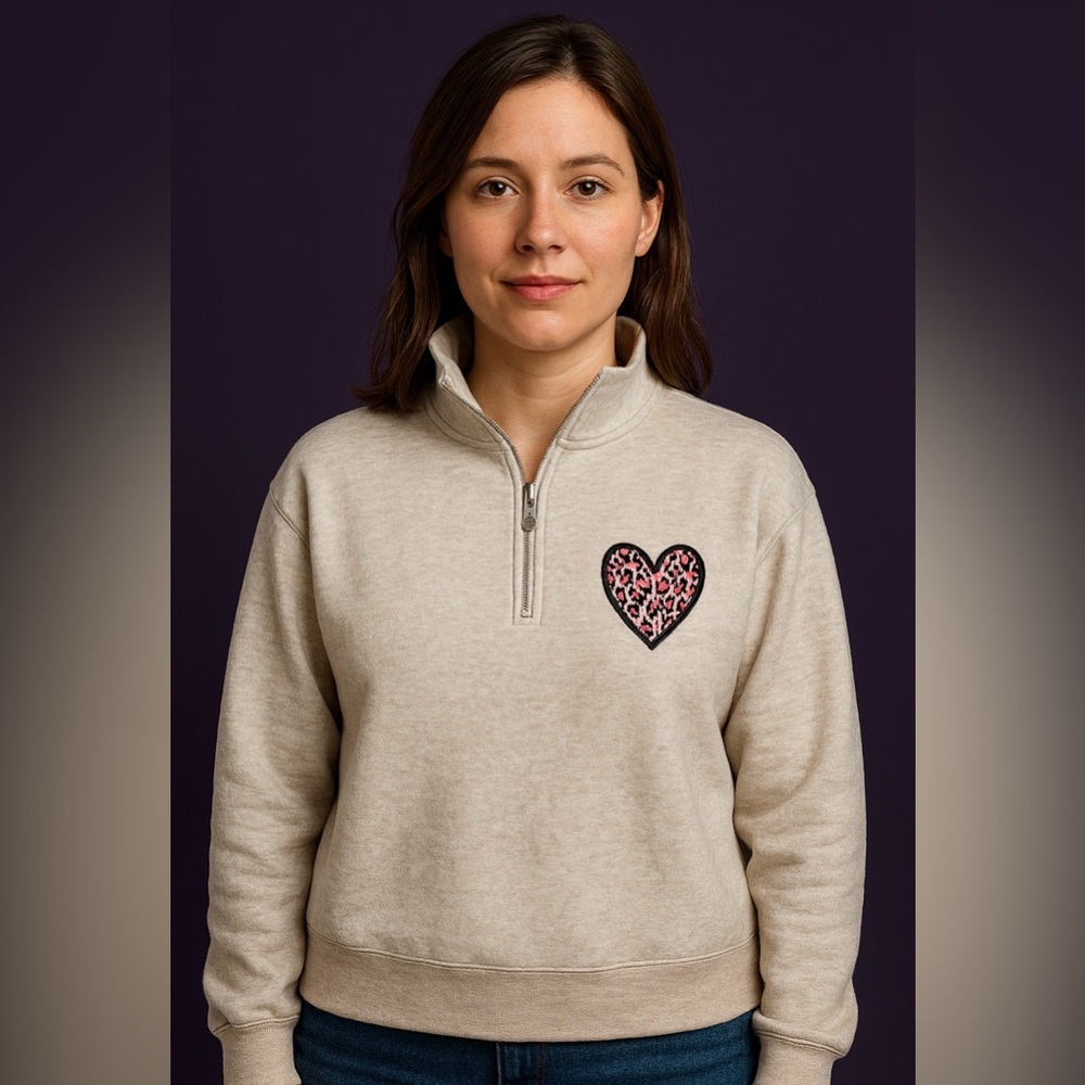 Beige Woman’s Sweater with Heart